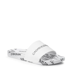 Calvin Klein pánské bílé pantofle - 41 (YAF)